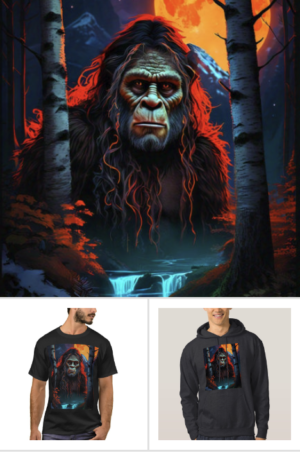 Sasquatch moonlit hunt design.